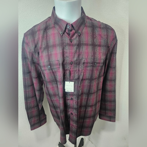 NWT Calvin Klein Liquid Cotton button-down men's longsleeve XL - Picture 1 of 8
